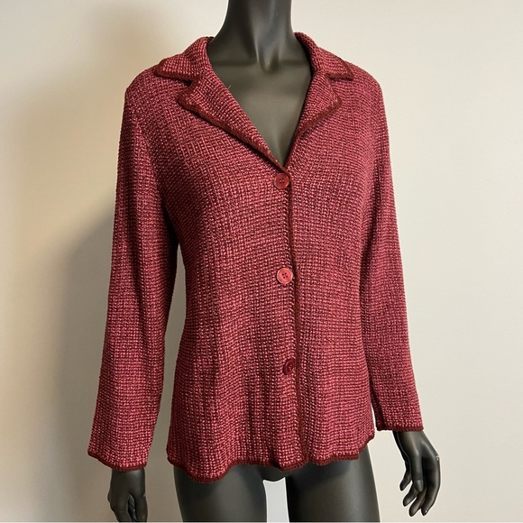 VTG coldwater creek / knit pink purple blazer L - Picture 1 of 8